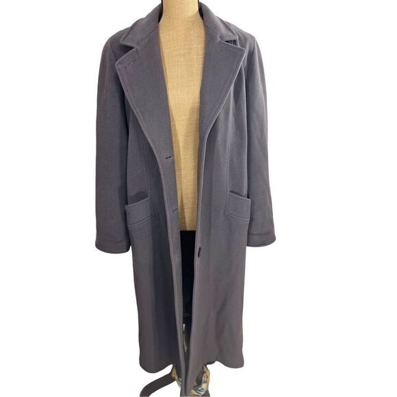 Rugby Knitting Mills 100% Wool Trench Coat Gray Size 10 - Picture 2 of 10